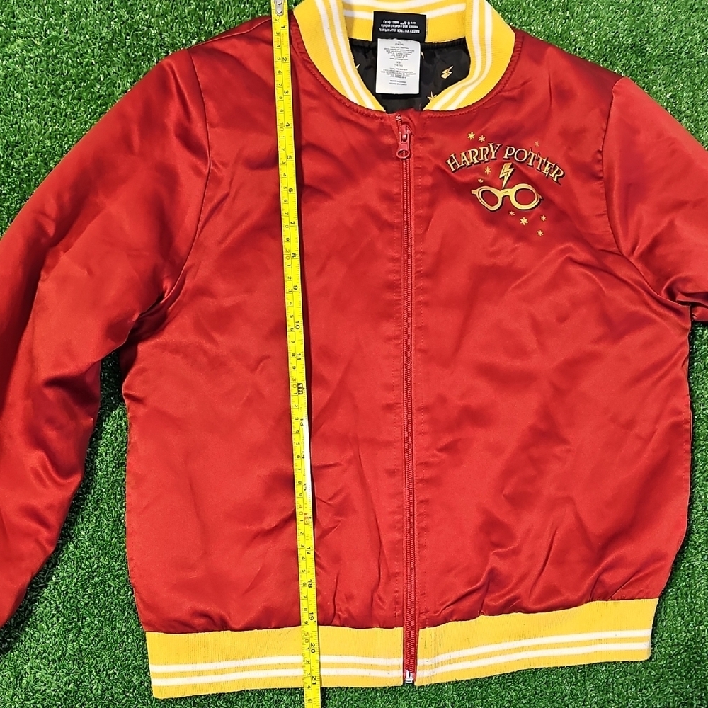 Red Hogwarts Bomber Youth Jacket With Side Pockets - Picture 7 of 10
